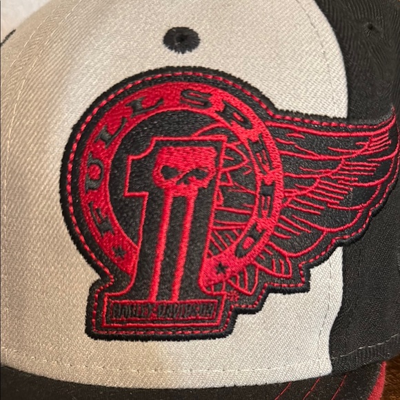 Harley Davidson Black, Red, and Gray Cap- Full Speed Number 1 Embroidery - Picture 3 of 11